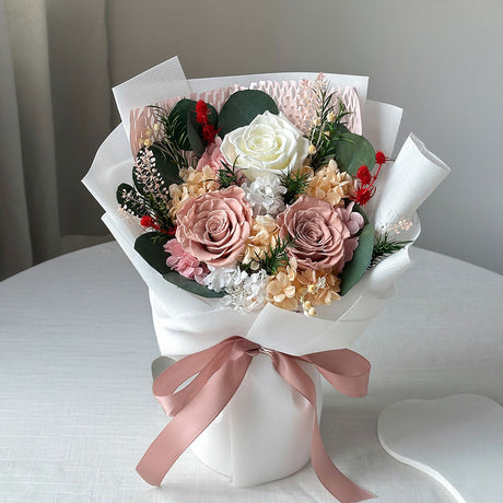 Eternal Blush Pink Rose Preserved Flower Bouquet
