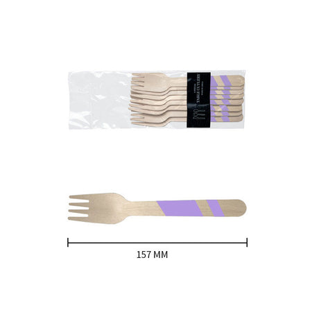 Wooden Disposable Party Forks (Lilac)