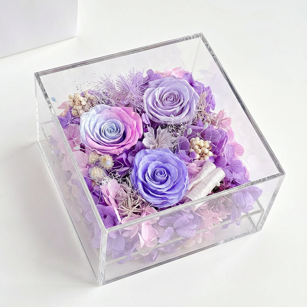 Everlasting Lilac Rose Flower Box