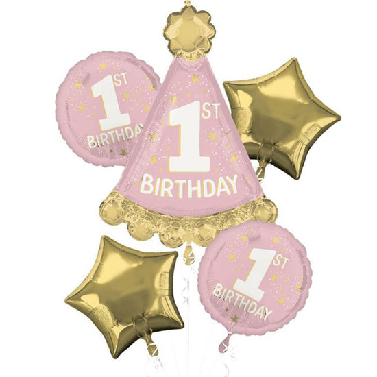 Little Miss 1st Birthday Girl Balloon Bouquet