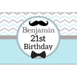 Classy cool Little Man Moustach blue grey banner