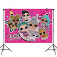 LOL Surprise Happy Birthday Backdrop for party decoration.