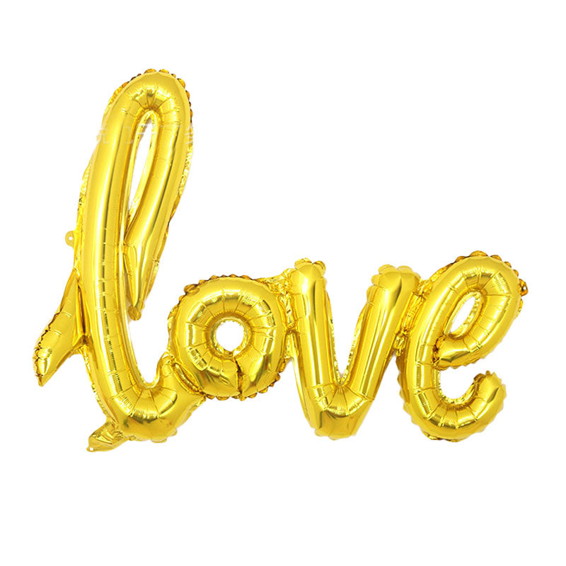 Gold 40in Love Script Balloon (Airfilled)