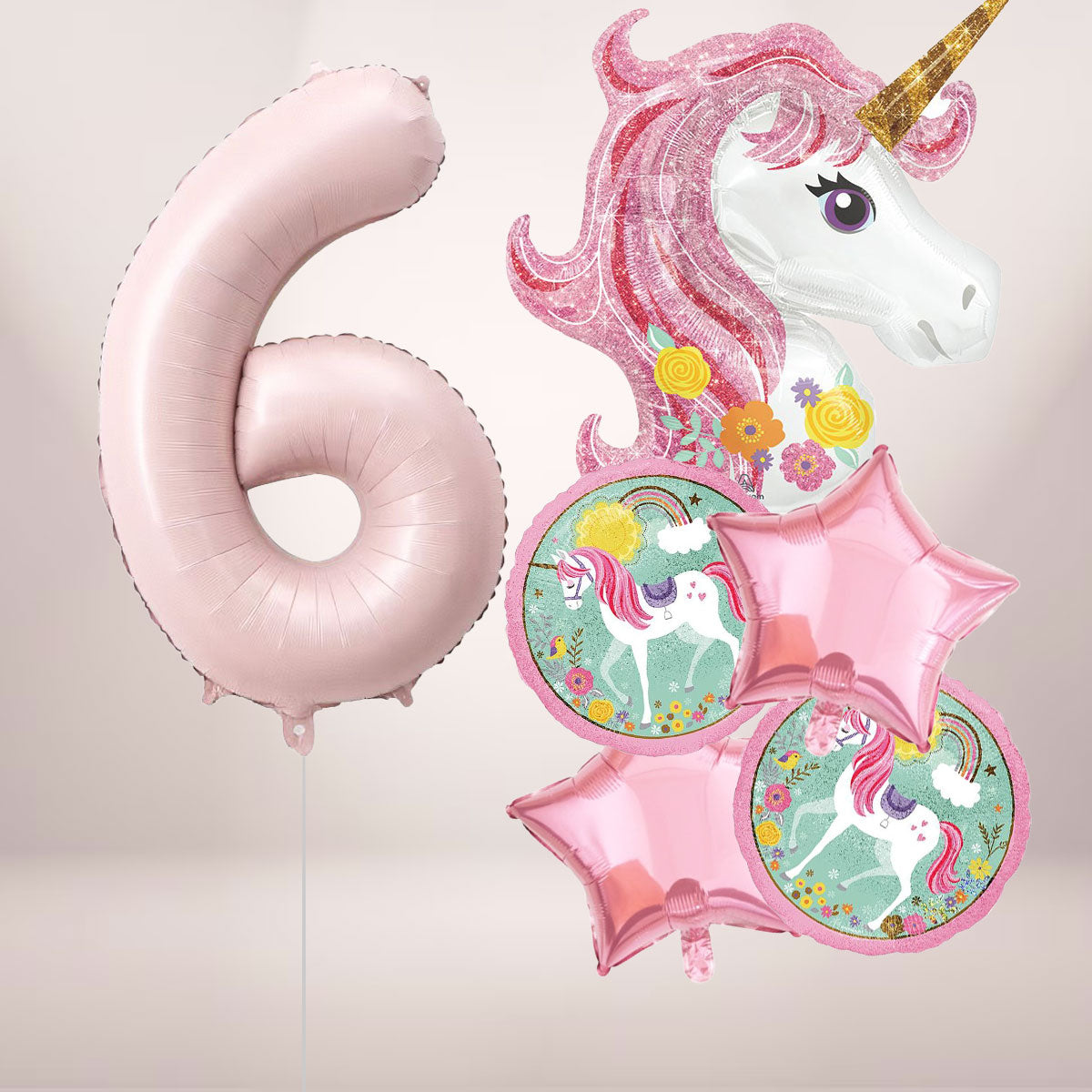 Unicorn and Jumbo Number Balloon Set