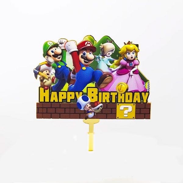 Load image into Gallery viewer, Super Mario and Friends Acrylic Cake Topper for cake decoration.
