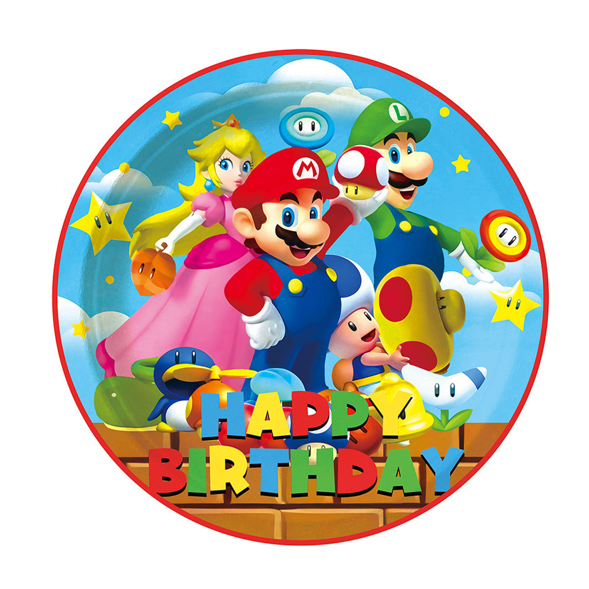 Mario Birthday Party Plates