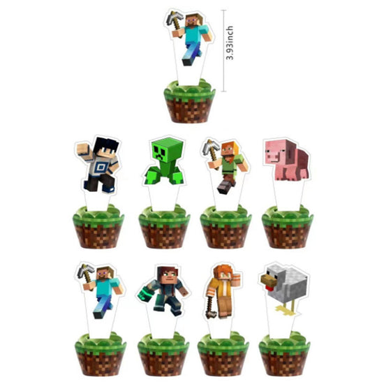 24pcs of Minecraft Cupcake Picks for you to decorate your yummy cupcakes!