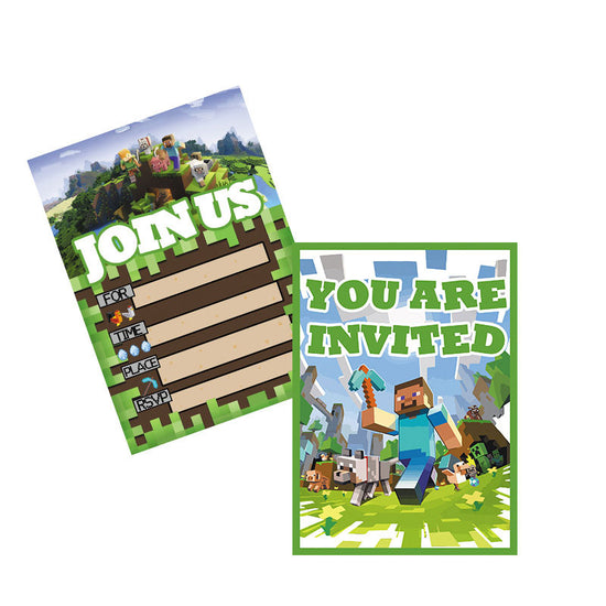 Minecraft Party invitation Cards