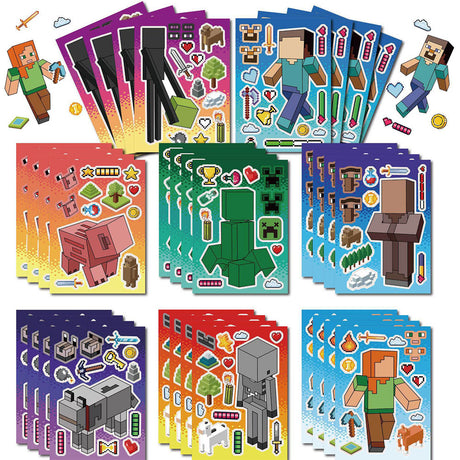 Minecraft Make a Face Activity Sticker Sheets (12pc)