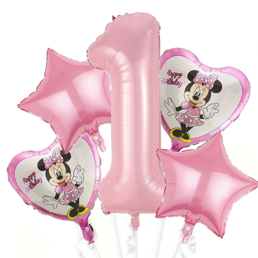 Jumbo Number Minnie Pink Balloon Bouquet