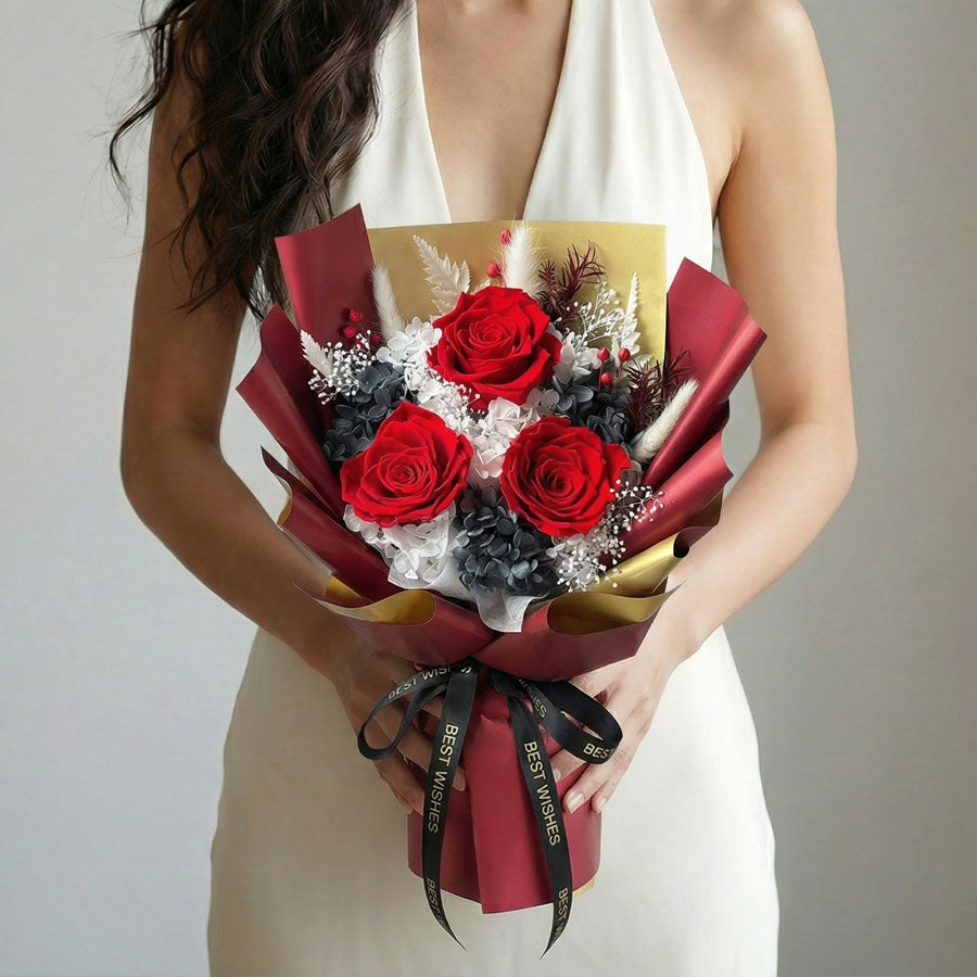Everlasting Classic Red Rose Preserved Flower Bouquet