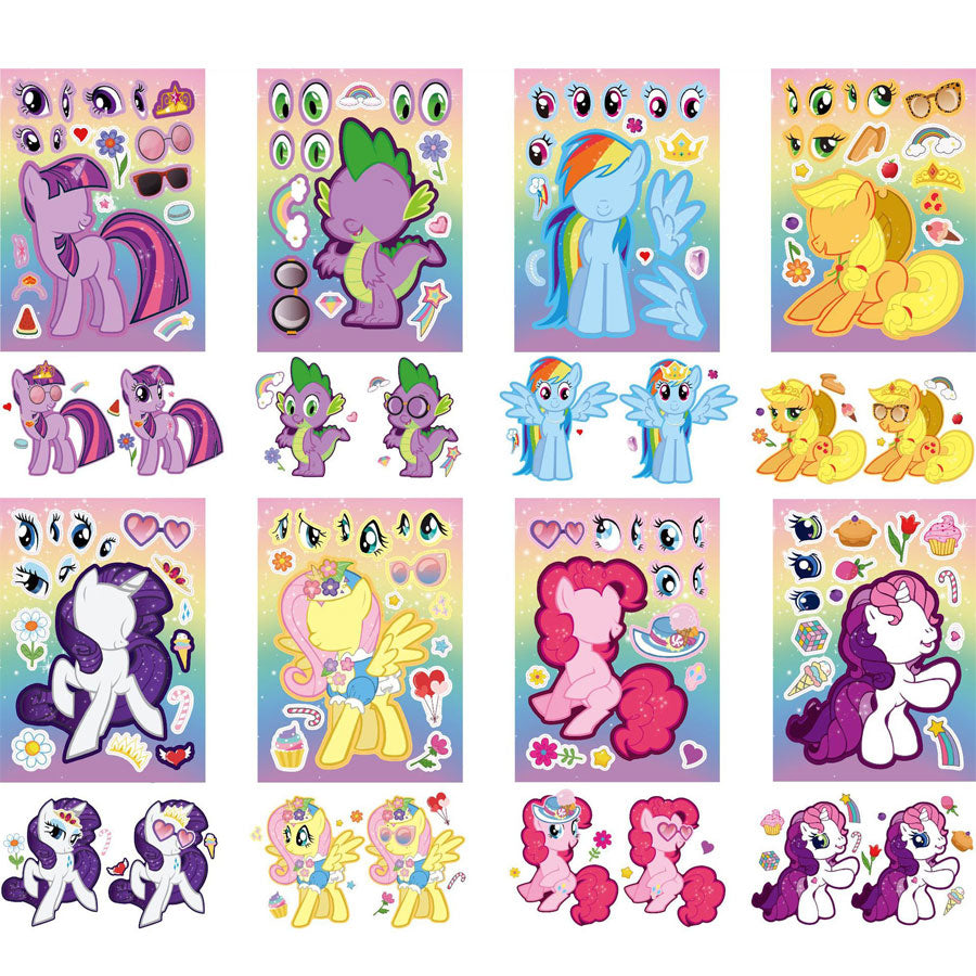 Join Twilight Sparkle, Pinkie Pie, Rainbow Dash and friends on an artistic adventure with these activities stickers sheet.