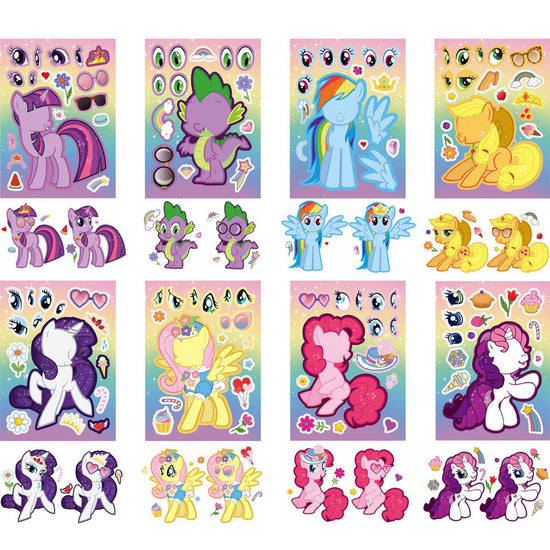 Join Twilight Sparkle, Pinkie Pie, Rainbow Dash and friends on an artistic adventure with these activities stickers sheet.