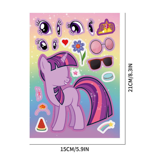Load image into Gallery viewer, My Little Pony Make a Face Activity Sticker Sheets (12pc)
