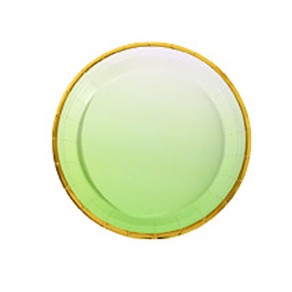 7" Ombre Green Paper Plates (10pc)