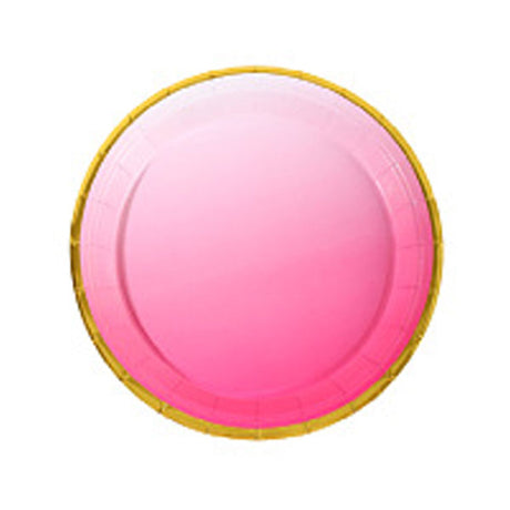 7" Ombre Pink Paper Plates (10pc)