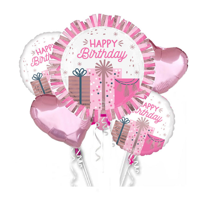 Pastel Pink Birthday Balloon Bouquet