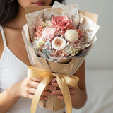 Everlasting Pastel Pink Rose Preserved Flower Bouquet