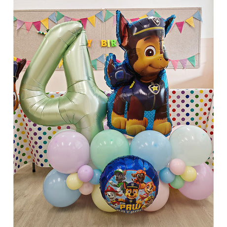 Paw Patrol Number Balloon Cluster Stand in Bright Colours