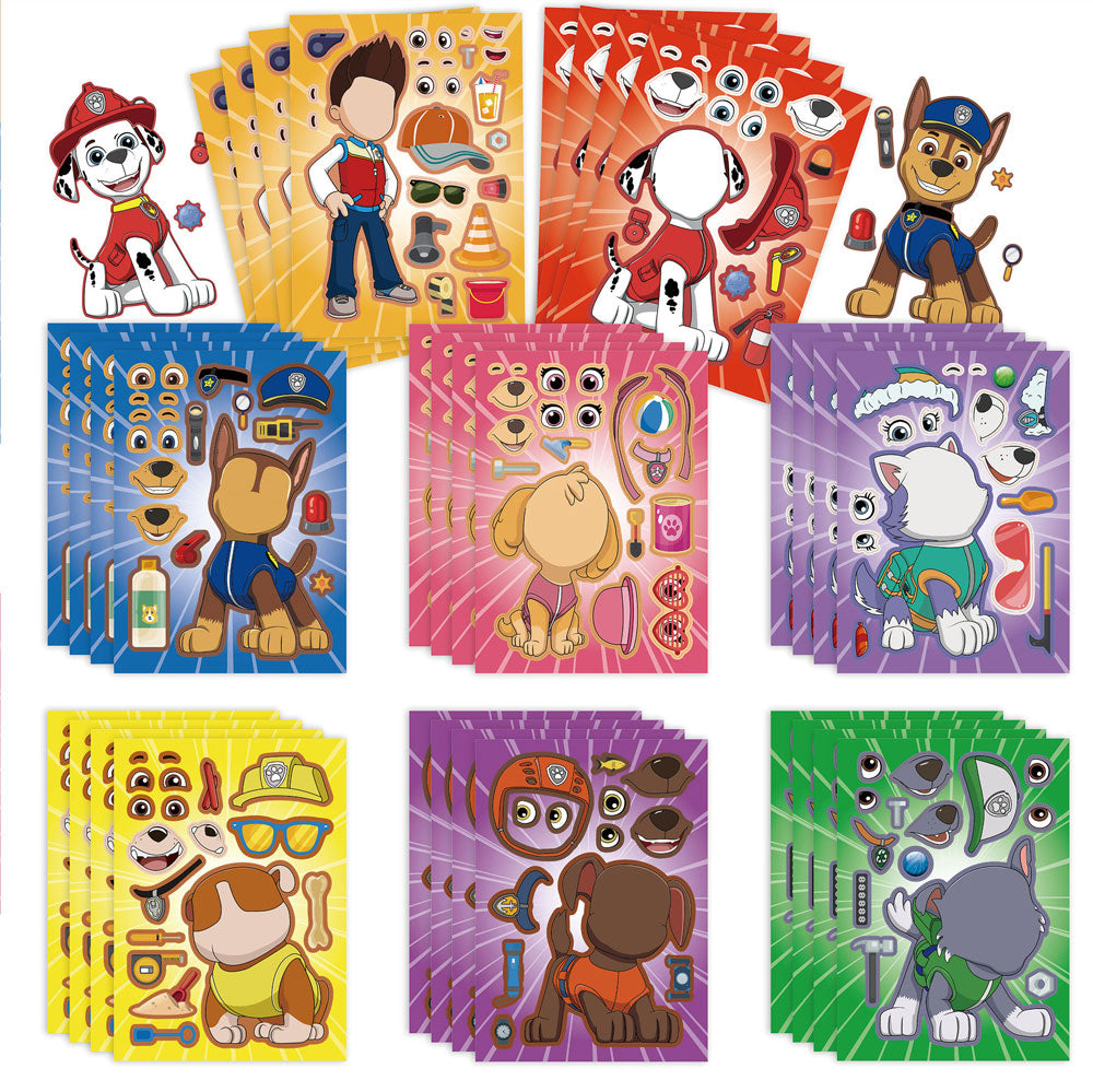 Load image into Gallery viewer, Paw Patrol Make a Face Activity Sticker Sheets (12pc)
