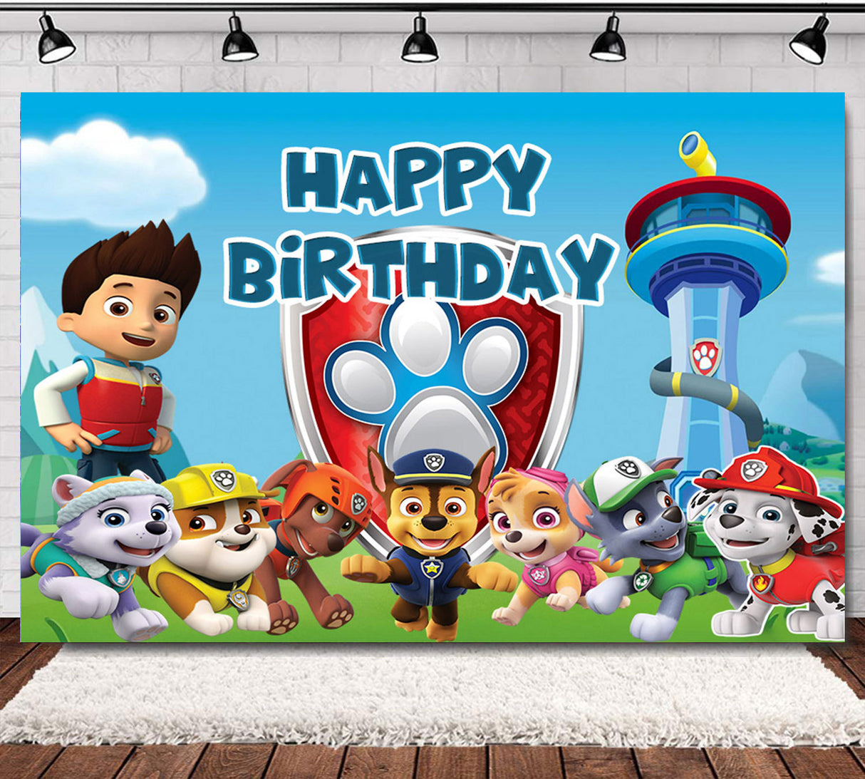 Paw Patrol Party Fabric Backdrop Banner