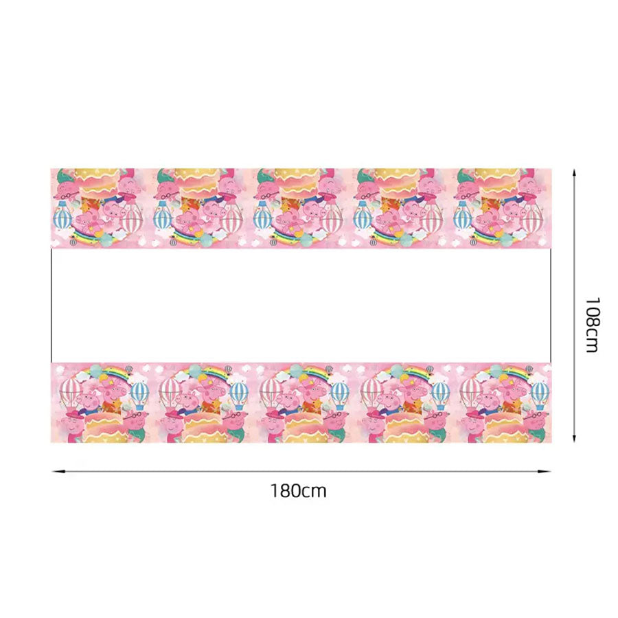 Peppa Pig tablecover for the birthday party.