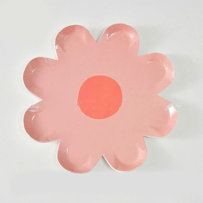 7" Pink Flower Paper Plates (10pc)