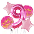 Pink Gold Jumbo Number Birthday Balloon Bouquet
