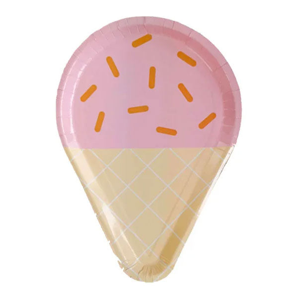 Ice Cream Cone Pink Party Plates