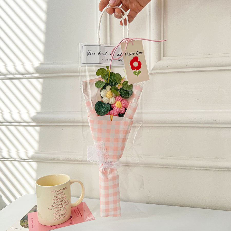 Pink Knitted Flower Bouquet