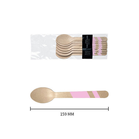 Wooden Disposable Party Spoons (Pink)