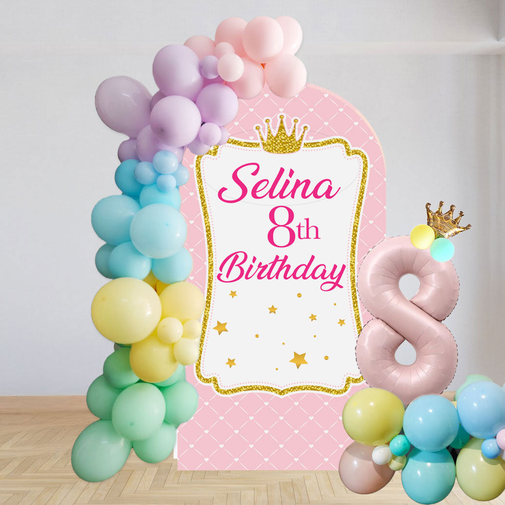 Pink Princess Balloon Garland Backdrop Set Up Package with Balloon Display