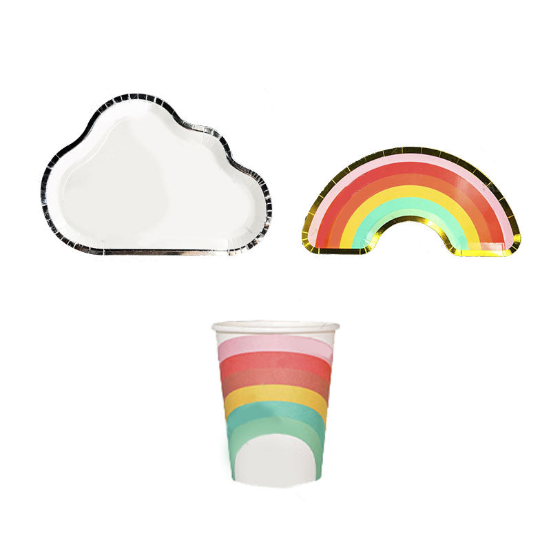 Rainbow Cloud Dessert Serving Plates Cup set