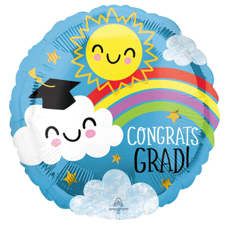 18" Rainbow Congrats Grad Balloon