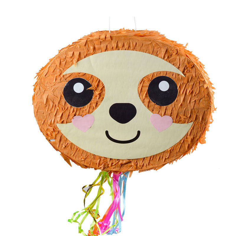 Sloth head birthday party pinata