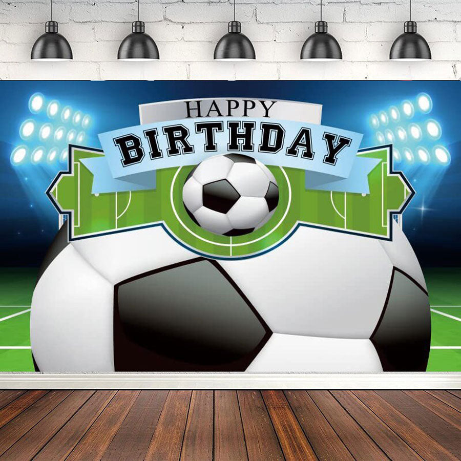 Soccer Birthday Fabric Backdrop Banner