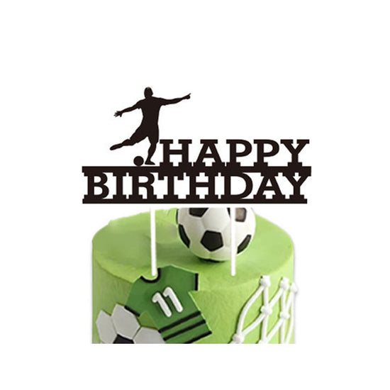 Soccer themed birthday cake decoration kit