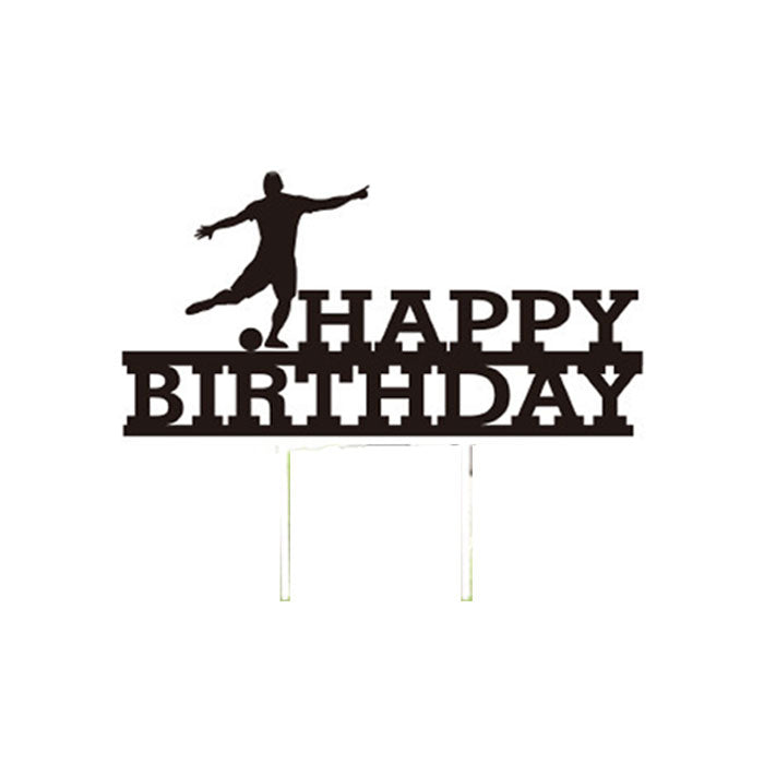 Soccer silhouette cake topper.