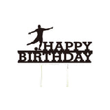 Soccer silhouette cake topper.