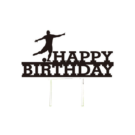 Soccer silhouette cake topper.