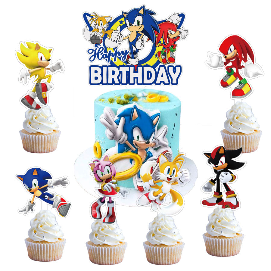 Sonic Acrylic Bday Cake & Cupcake Toppers