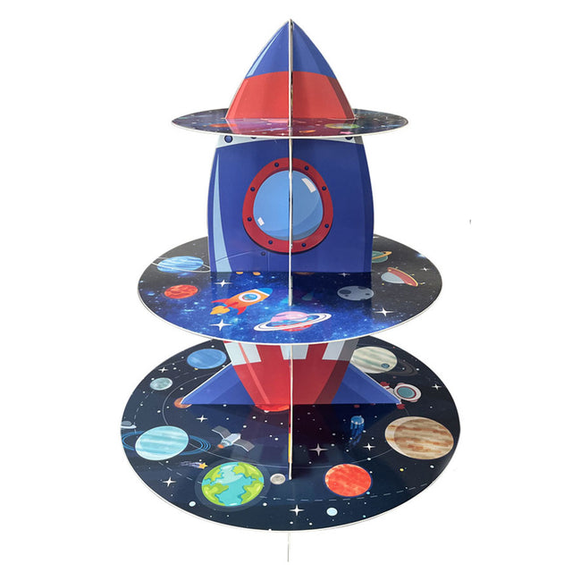 Outerspace Spaceship Cupcake Stand