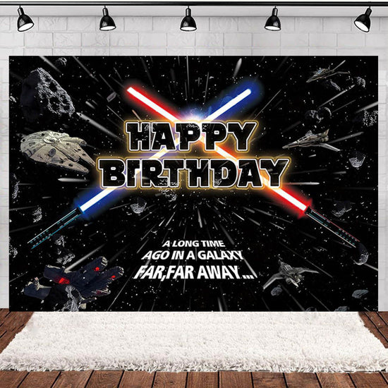 Star Wars Galaxy Birthday Fabric Backdrop Banner