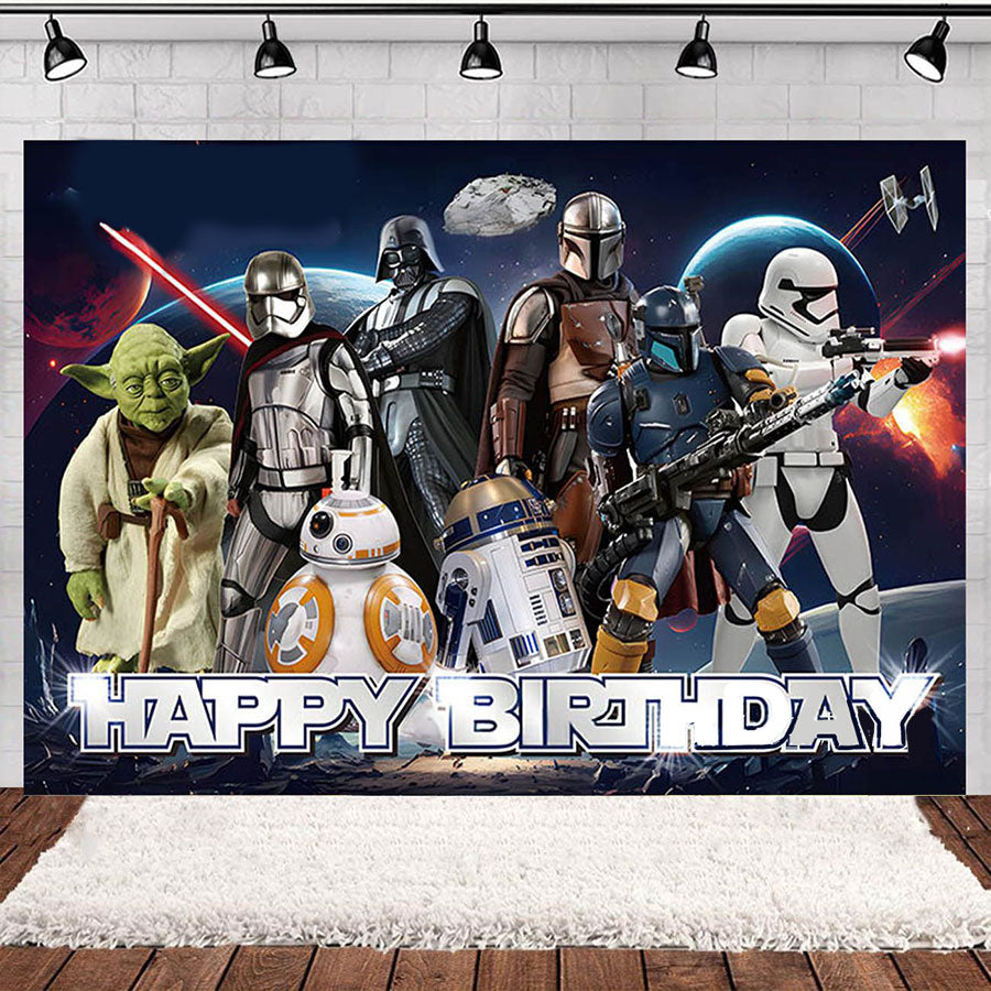 Star Wars Happy Birthday Fabric Backdrop Banner