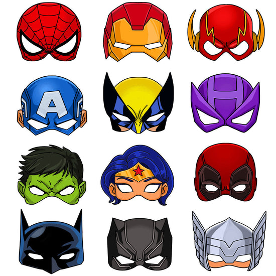 Super Heroes Party Half Face Masks