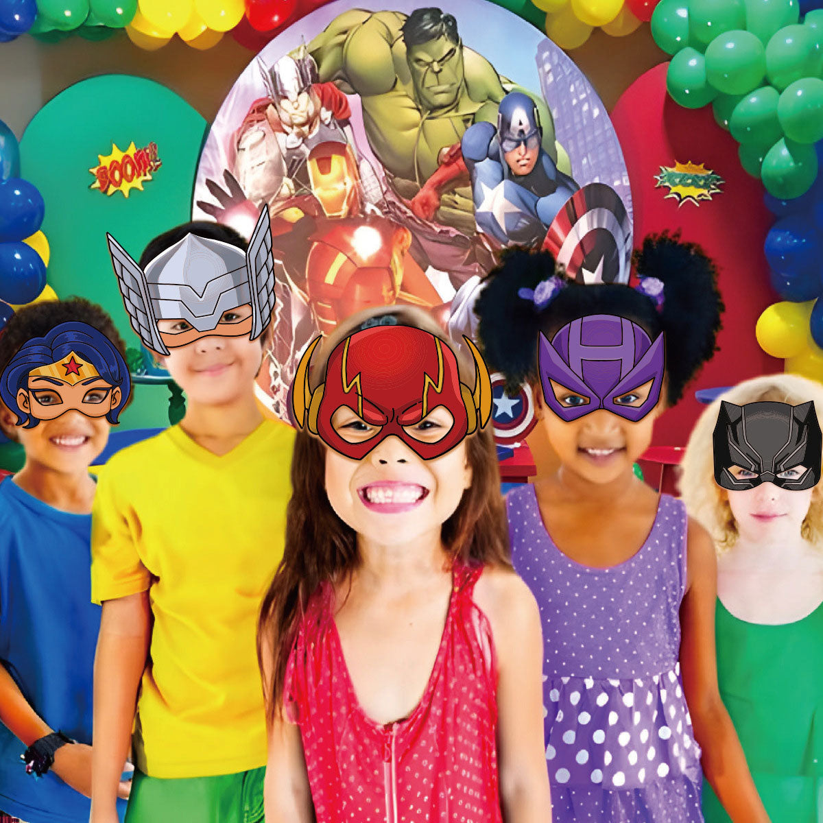 Super Heroes Party Half Face Masks