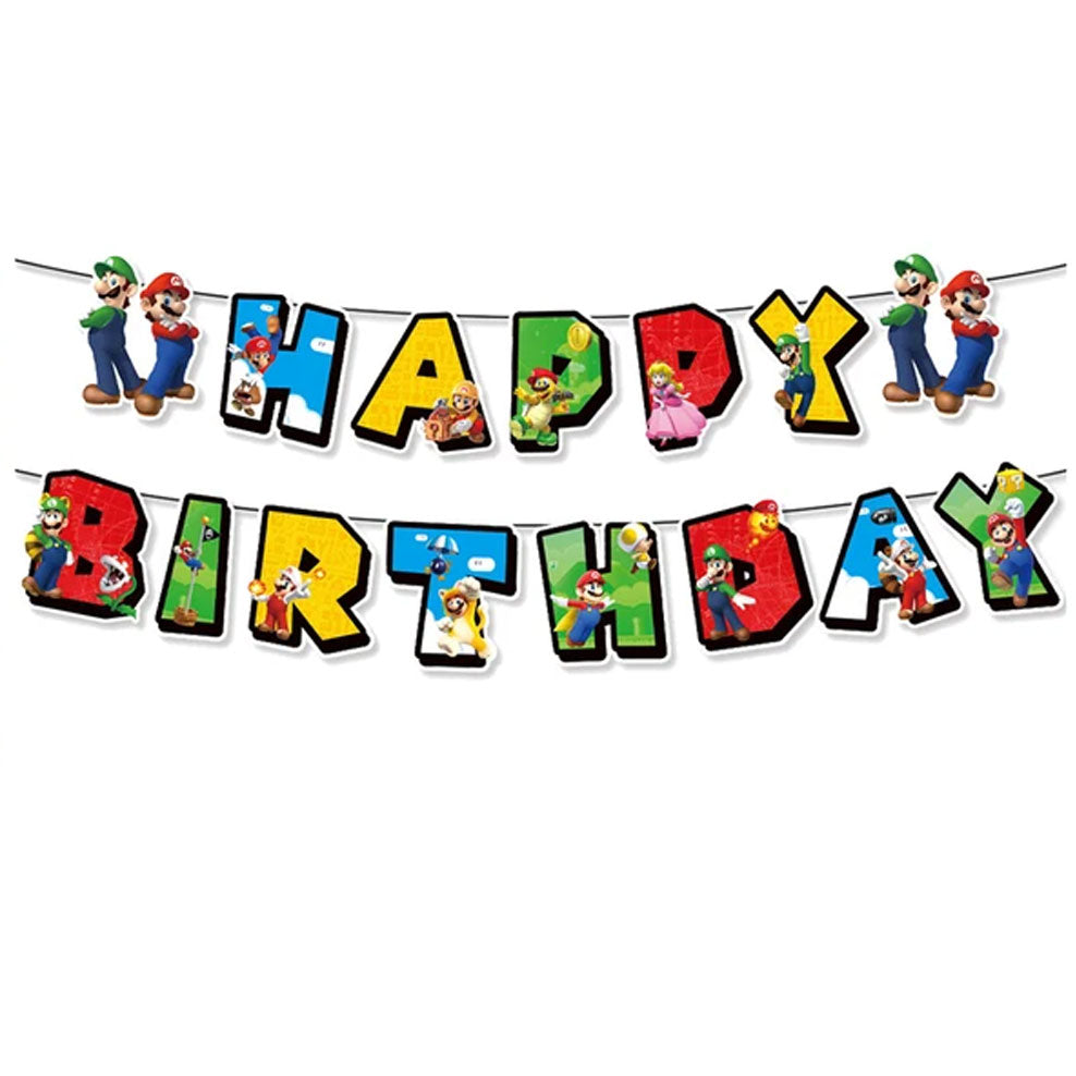 Super Mario Happy Birthday Banner | Party Supplies Singapore – Kidz ...