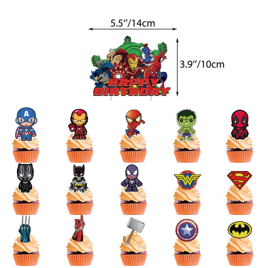 Cute Superheroes Cake & Cupcake Decor Kit