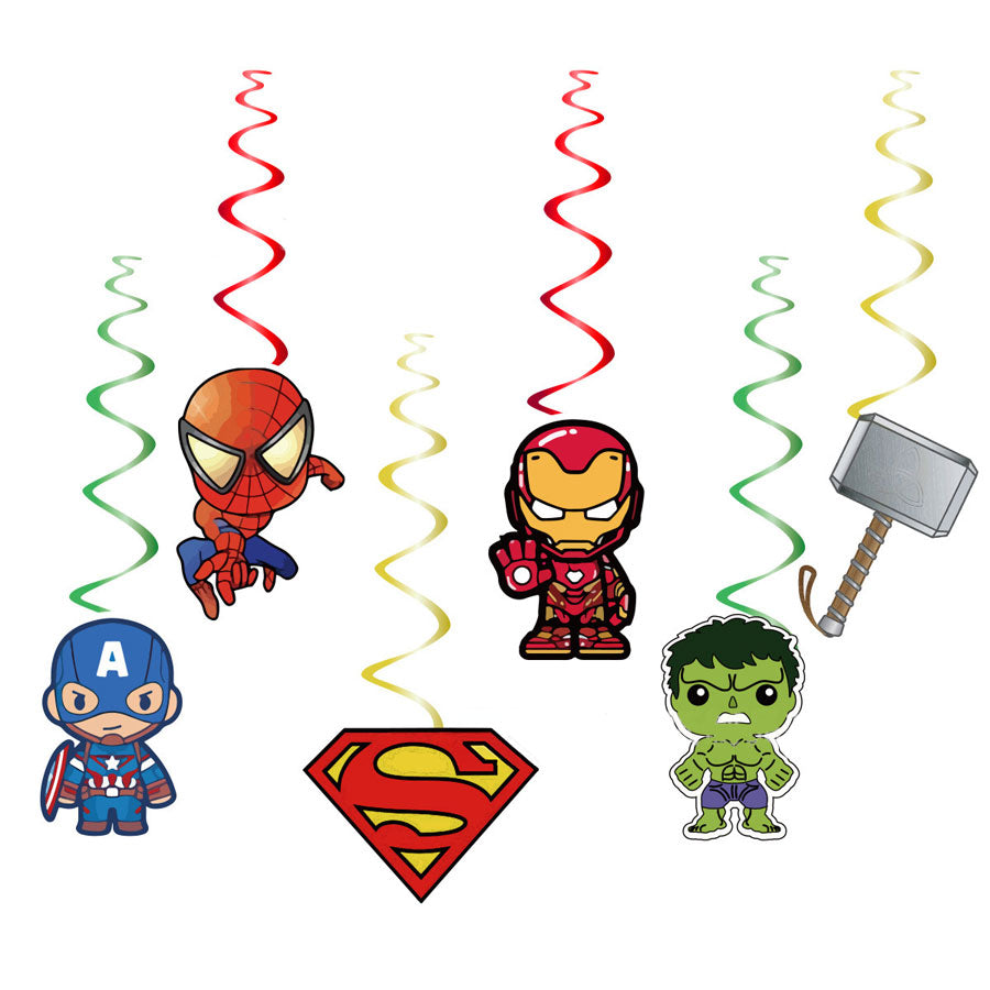 Cute Superheroes Party Swirl Decoration