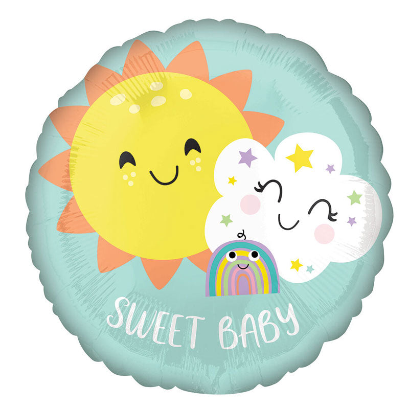 18" Sweet Baby Balloon Sunshine and Rainbow.